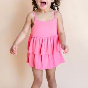 Kyte BABY Guava Bubble Ruffle Bodysuit 3T
